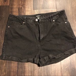 Black jean shorts